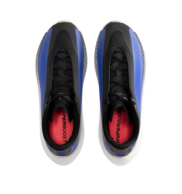 Image 5 of 5 - BLUE - Adidas Mens Hyperboost Euphoria Running Shoes are crafted from Primeweave woven textile. Features a regular fit, lace-up closure with adjustable lacing, Hyperboost Pro cushioning, textile sockliner, and LIGHTTRAXION outsole. Upper: Primeweave Woven Textile; Sockliner: Textile; Outsole: LIGHTTRAXION. Made in Vietnam. 