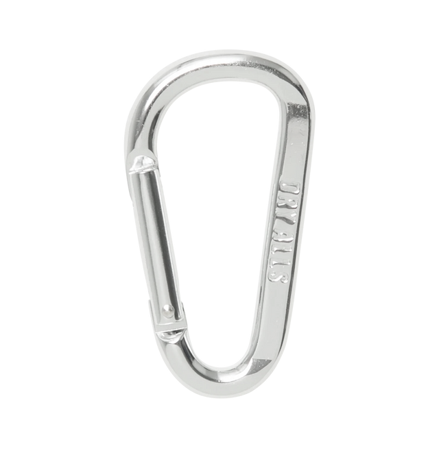 Image 2 of 2 - SILVER - HUMAN MADE Carabiner featuring D-shaped, lightweight aluminum, strong rust resistance, straight gate design and HUMAN MADE and DRY ALLS engraving. 7cm. Aluminium.  