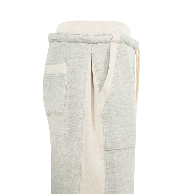 Image 3 of 3 - GREY - R13 Side Insert Sweatpant featuring panel construction, drawstring waist, straight leg, patch pockets and back pocket. 100% cotton. 