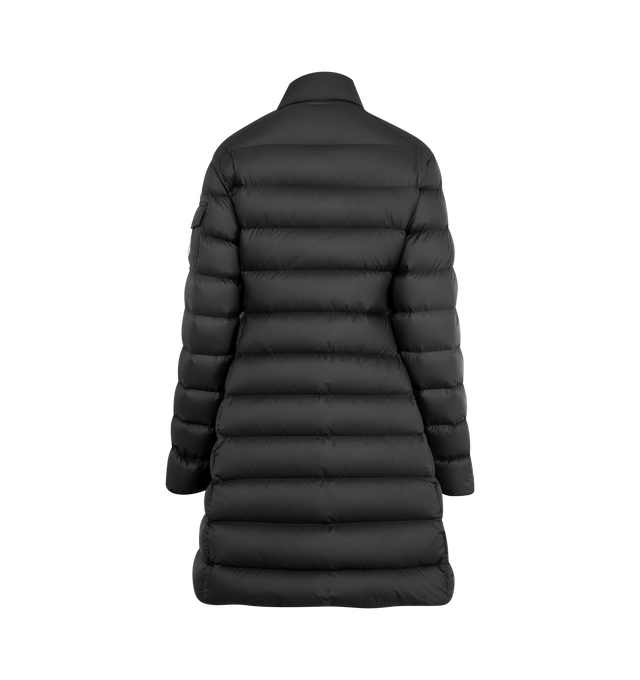 Image 2 of 3 - BLACK - MONCLER Igesse Mid-Length Down Jacket featuring microfiber lining, down-filled, zipper closure, zipped pockets and sleeve pocket with snap button closure. 100% polyester. Padding: 90% down, 10% feather. 