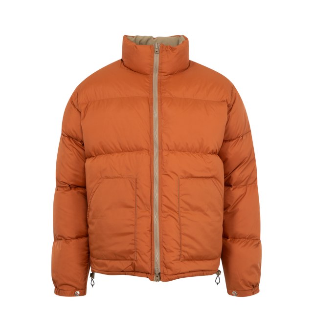 Image 4 of 6 - BROWN - Human Made Down jacket with a voluminous silhouette. The reversible design features a solid color on one side and a crazy pattern on the other, opening up a range of styling options. Material: Nylon. Filling: Down/Polyester. 