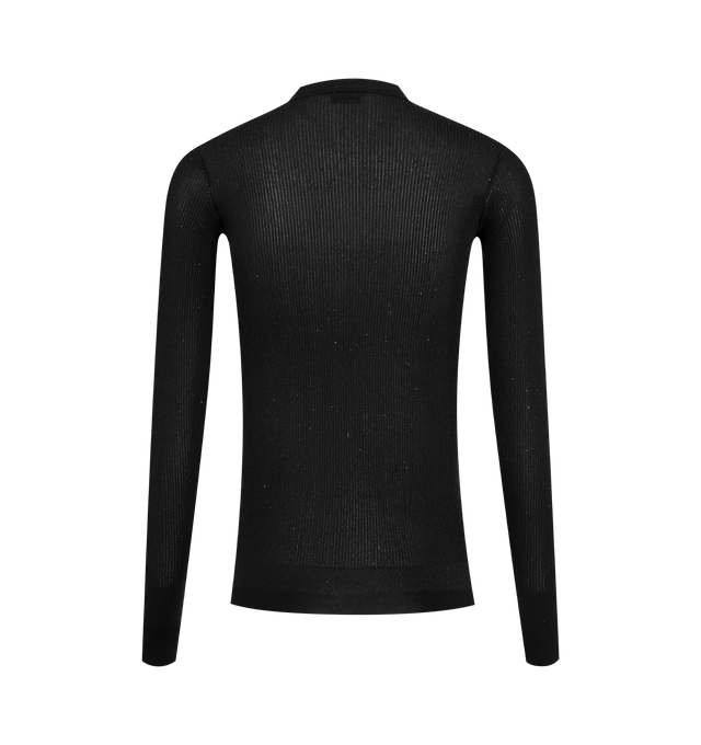 Image 2 of 2 - BLACK - TOM FORD Lurex Viscose Rib with Micro Sequin featuring long sleeve crewneck with a discreet, luminous effect. 65% viscose, 25% polyamide, 10% polyester. Lining: 71% viscose, 19% polyamide, 9% polyester, 1% elastan. Made in Italy. 