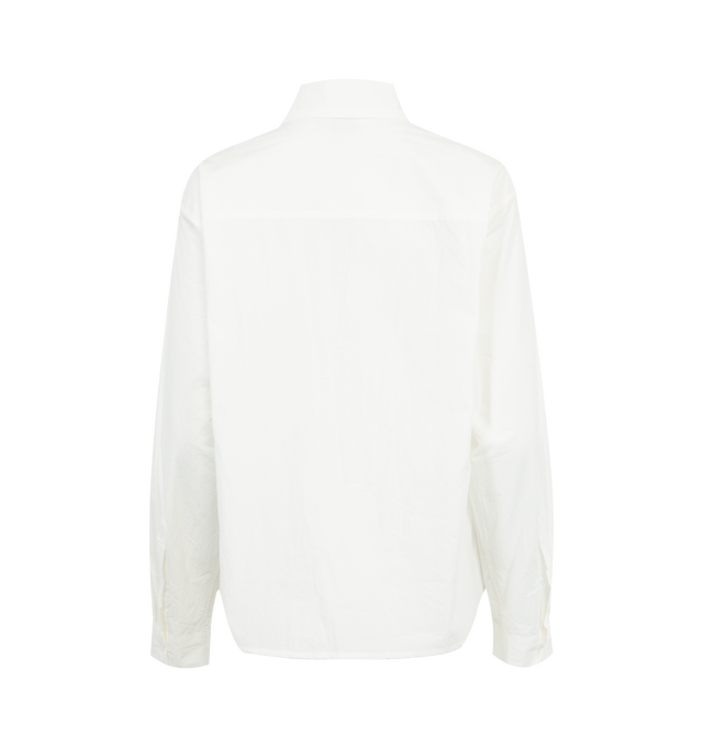 Image 2 of 2 - WHITE - DEIJI STUDIOS Arch Tie Shirt featuring boxy fit, dropped back yoke, dropped shoulders, a classic shirting cuff with a layered arch fabric detail on front with tie. 100% GOTS certified organic cotton poplin. 