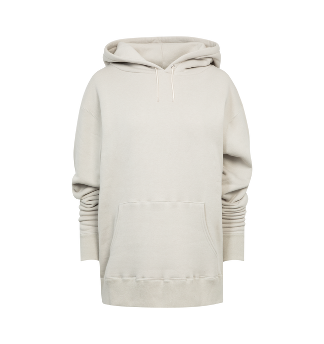 Image 1 of 2 - GREY - Chimala Unisex Super Soft Hoodie crafted from 100% cotton heavyweight fleece in a relaxed fit featuring kangaroo pouch pocket, large hood, drawstring with metal eyelets. 