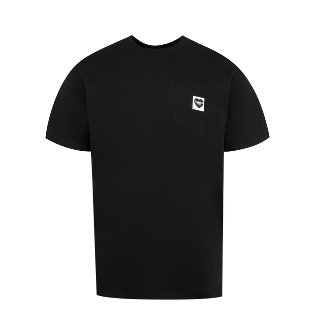 Image 1 of 2 - BLACK - CARHARTT WIP Pocket Heart T-Shirt featuring ribbed crewneck, front pocket and short sleeves. 100% cotton. 