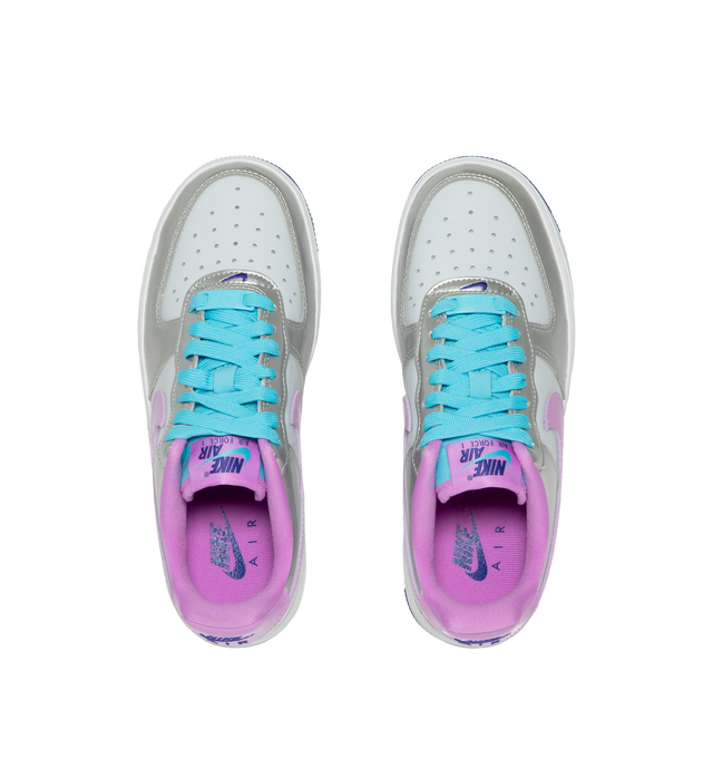Image 5 of 5 - MULTI - Nike Women's Air Force 1 '07 WNBA Sneakers feature a genuine and synthetic leather upper with textile accents and a perforated toe box for breathable comfort and a timeless look. Celebrating the WNBA with a cosmic-inspired design, these lifestyle sneakers combine lightweight Nike Air cushioning with a durable rubber outsole featuring classic pivot-circle traction for everyday wear. Main Material: Genuine Leather, Synthetic Leather, and Textile. Midsole: Foam with Nike Air Unit. Sole:  