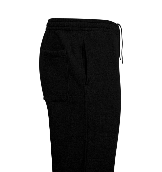 Image 3 of 3 - BLACK - AURALEE Smooth Soft BD Sweat Pant featuring cotton fabric, elasticated waistband with concealed drawstrings, two slash pocket on sides, welt pocket on back and elasticated cuffs. 100% cotton. 