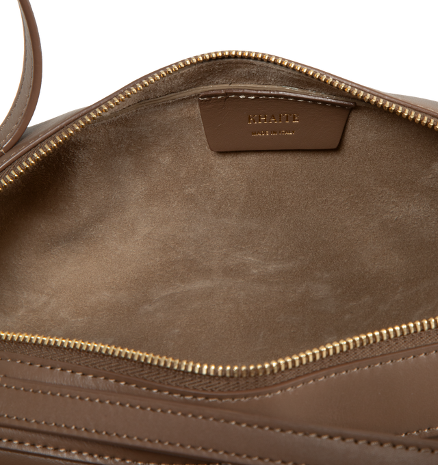 Image 3 of 3 - BROWN - KHAITE Simona Shoulder Bag featuring double straps, custom zipper and calfskin card pocket at suede-lined interior. 14 in x 2.4 in x 5 in. 100% calfskin. 