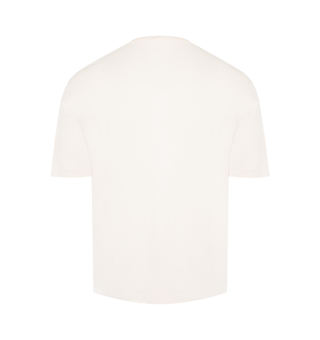 Image 2 of 2 - PINK - AURALEE Brushed Organic Cotton Jersey Tee featuring short sleeves, crewneck and relaxed fit. 100% cotton.  