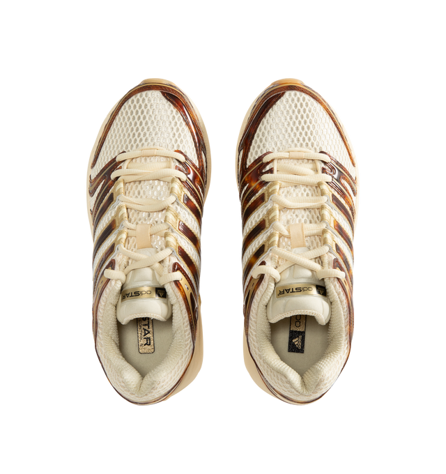 Image 5 of 5 - NEUTRAL - Adidas Womens Adistat Control 5 Sneakers feature a mesh textile and tortoise shell rubber synthetic upper. Designed with a regular fit, lace-up closure, textile sockliner, matte metallic overlays, ADIPRENE+ cushioning, FORMOTION technology, signature adidas branding, and Adiwear rubber outsole. Upper: Textile and Synthetic; Sockliner: Textile; Outsole: Adiwear Rubber. Made in Vietnam. 