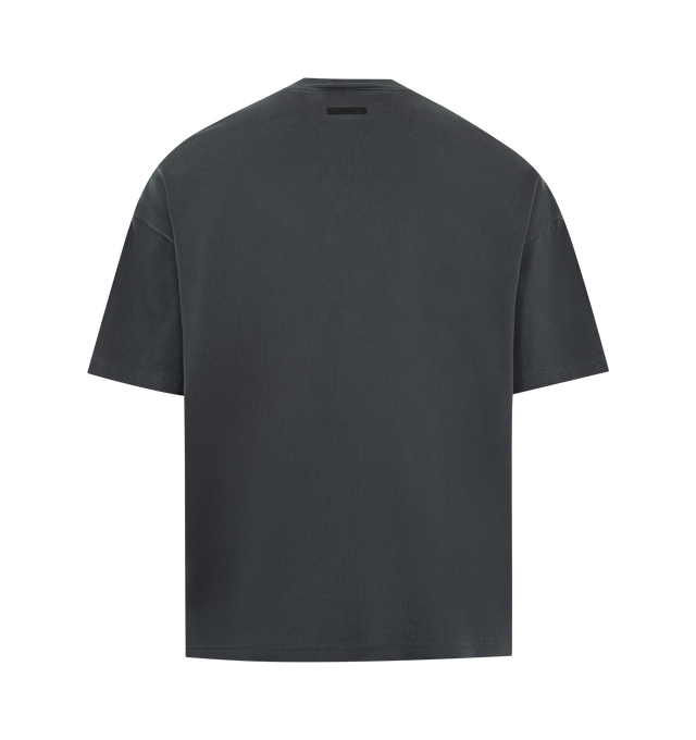 Image 2 of 2 - GREY - FEAR OF GOD ESSENTIALS Training 90s Tee featuring heavyweight cotton jersey, pigment dyes, a 90s fit with oversized proportions and dropped shoulders, puff-printed Fear of God Essentials training graphic, rib-knit crewneck and Essentials signature label at the back neckline. 100% cotton. 