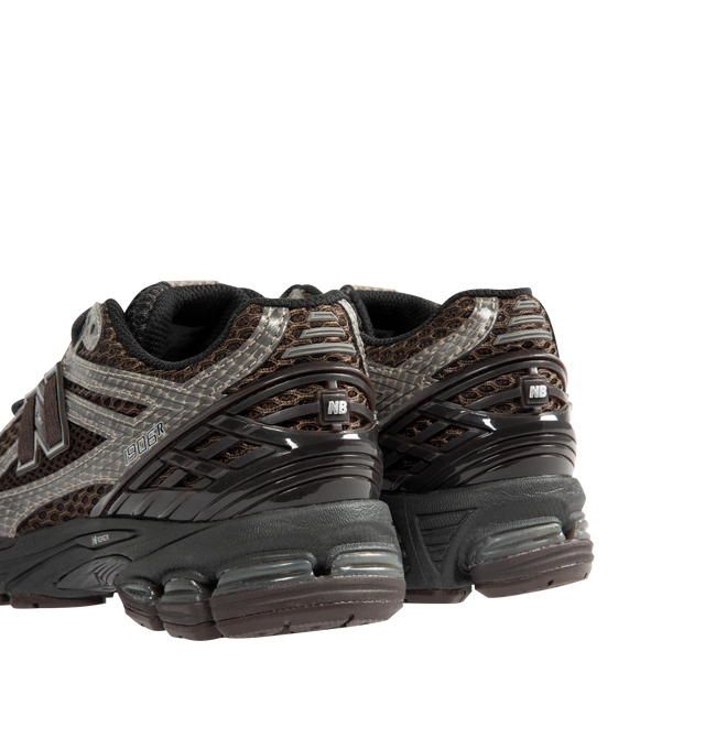 Image 3 of 5 - BROWN - NEW BALANCE 1906R Sneaker featuring mesh upper, snakeskin print overlays, N-ergy technology, ABZORB cushioned midsole and rubber outsole. 