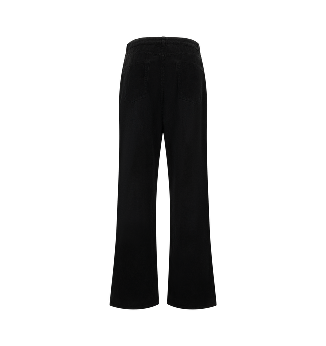 Image 2 of 3 - BLACK - The Row Women's Eglitta Pants are crafted from enzyme-washed cotton corduroy and feature a mid-rise waist, straight-leg fit, contrast topstitching, and classic five-pocket construction. Main Material: 99% Cotton, 1% Elastane. Made in Italy. 