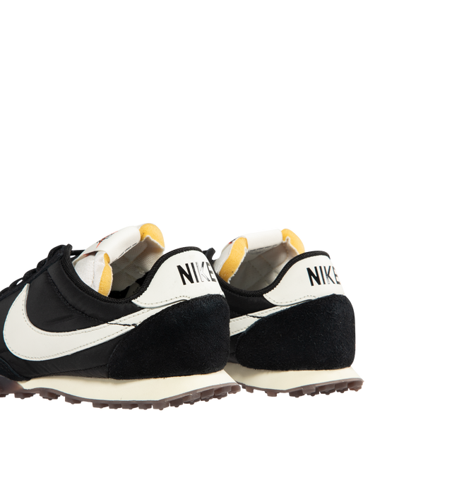 Image 3 of 5 - BLACK - NIKE Waffle Racer Sneaker featuring a moccasin-inspired upper, foam midsole, suede on the upper and rubber Waffle outsole. 