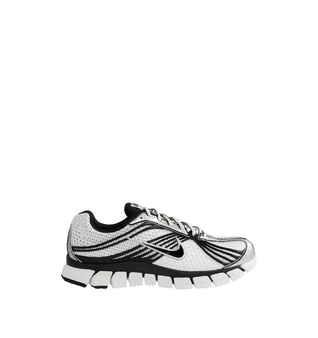 Image 1 of 5 - WHITE - Nike Men's Zoom Skylon 11 Shoes revive the late-2000s performance runner with an aerodynamic silhouette and advanced cushioning technology. Designed for comfort and everyday wear, this retro-inspired style features a chunky Air Zoom midsole with deep flex grooves and exposed cushioning pods that deliver a balanced combination of responsiveness, flexibility, and impact absorption. Materials: Textile & Synthetic upper. Midsole: Air Zoom Cushioning. 