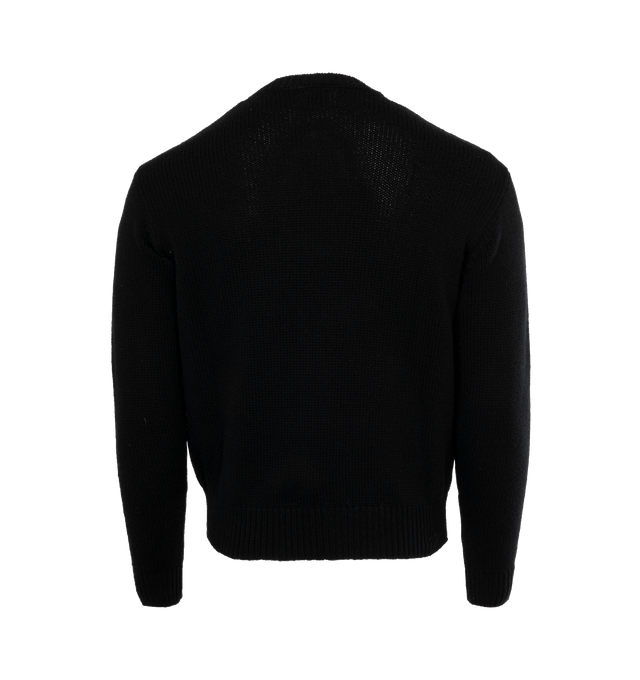 Image 2 of 3 - BLACK - HUMAN MADE Low Gauge Knit Sweater featuring heart motif on chest, long sleeves and ribbed cuffs. Wool/polyester. 