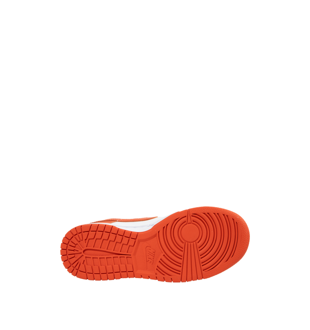 Image 4 of 5 - ORANGE - Nike Dunk Low Retro Sneakers are a lace-up style with a low-cut collar, premium leather uppers, foam midsoles, and toe perforations.  