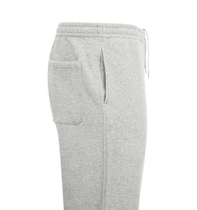 Image 3 of 3 - GREY - AURALEE Smooth Soft BD Sweat Pant featuring cotton fabric, elasticated waistband with concealed drawstrings, two slash pocket on sides, welt pocket on back and elasticated cuffs. 100% cotton. 