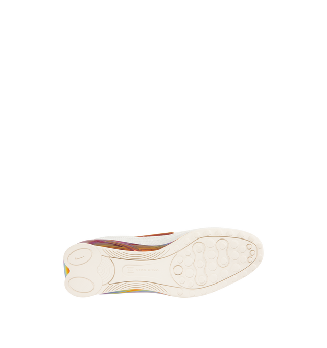 Image 4 of 5 - WHITE - NIKE Shox Z SE Sneaker featuring low-profile, slim, stitchless upper, iconic column design, vibrant Nike Swoosh, metallic accents and a modified, circular Waffle outsole. 