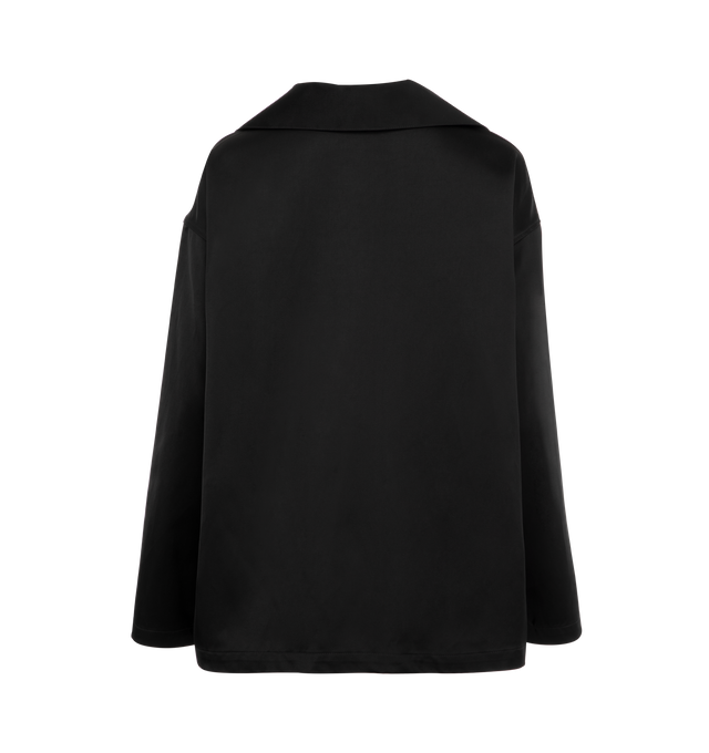 Image 2 of 2 - BLACK - Bode Sheen Bonnie Shirt has a spread collar, a lace-up neckline, and a boxy fit. 100% cotton Made in India.  