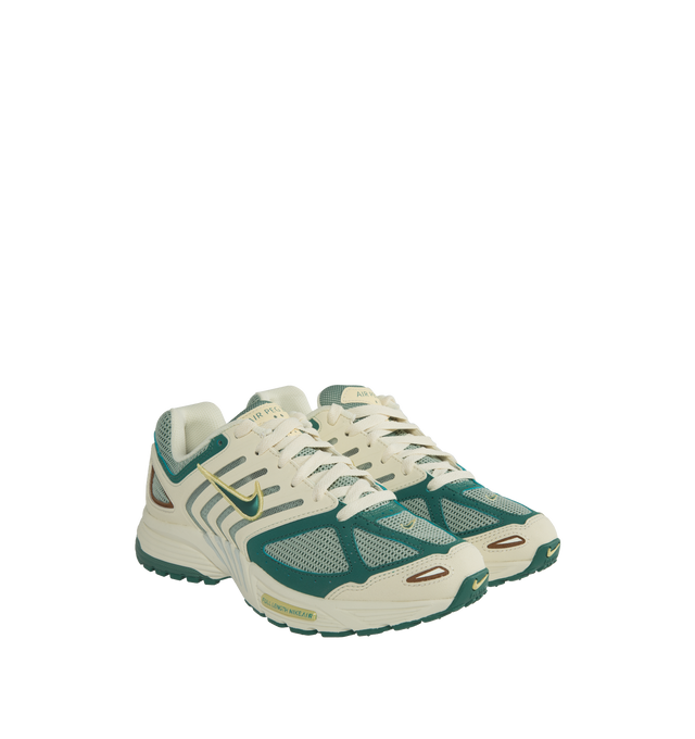 Image 2 of 5 - GREEN - NIKE Air Pegasus 2K5 Sneaker featuring lace-up style, removable insole, cushioning, Nike Air unit in the sole, reflective details enhance visibility in low light or at night and synthetic and textile upper/textile lining/rubber sole.  