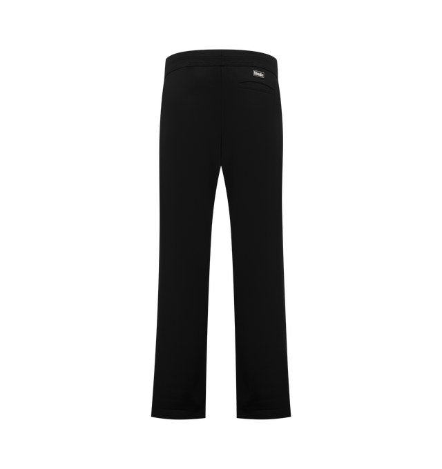 Image 2 of 3 - BLACK - The Rhude Men's Trofeo Track Pants feature a  sleek silhouette cut from a luxurious stretch polyester jersey. These track pants feature a drawstring waist, side slip pockets, and a back welt pocket keep things functional, while zipped cuffs add a sharp, sporty finish. Materials: 98% Polyester 2% Elastane. 