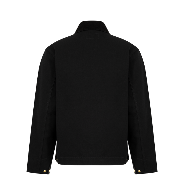 Image 2 of 3 - BLACK - CARHARTT Detroit Jacket featuring heavyweight 12 oz organic cotton canvas, zip closure, zip pocket and logo patch at chest, welt pockets at front, adjustable press-stud barrel cuffs, adjustable press-stud tabs at back hem and unlined. 100% organic cotton.  