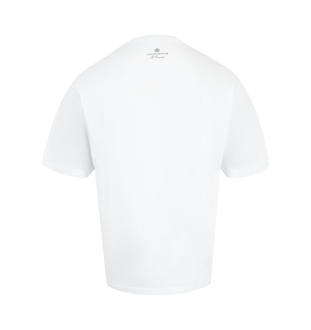 Image 2 of 2 - WHITE - JACQUEMUS Le Marino T-shirt featuring crew neck, short sleeves, straight hem and graphic on front. Made in Portugal. 