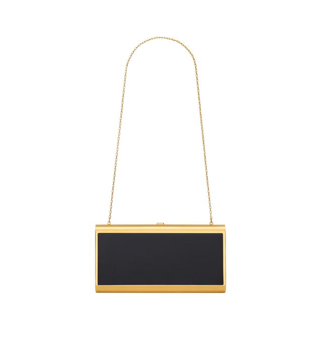 Image 3 of 4 - RED - SAINT LAURENT Minaudire Clutch featuring two-tone, decorated with the cassandre, leather lining, bronze-toned hardware and push-box clasp. 7.5" x 3.9" x 1". Strap drop: 11.8". Polyester, metal. Made in Italy. 