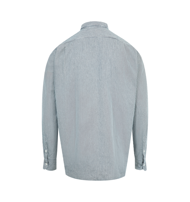 Image 2 of 2 - BLUE - GITMAN BROS Denim Work Shirt featuring chalk button front closure, two front chest pockets, two rear side pleats, long sleeves and button cuffs. 100% cotton.  