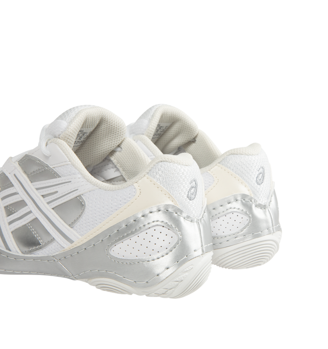 Image 3 of 5 - WHITE - ASICS Hypersync Sneaker featuring synthetic leather overlays, decorative stitching details, a low-profile, OrthoLite X-40 sockliner, OrthoLite heel cup and AHARPLUS outsole rubber. 
