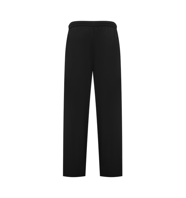 Image 2 of 3 - BLACK - Loewe Mens Drawstring Trousers are crafted from lightweight wool. Features a relaxed fit, regular length, mid-rise waist, straight leg, concealed button fly, slash pockets, rear patch pocket, and Double L embroidery at the back pocket. Main Material: Cotton. Made in Italy. 