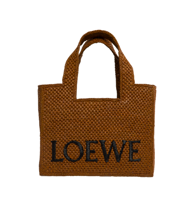 Image 1 of 3 - BROWN - LOEWE PAULA'S IBIZA Logo Small ToteLoewe Paula's Ibiza 2024 collection is inspired by the iconic Paula's boutique, synonymous with the counter cultural movement of 1970s Ibiza, captures the liberated vibe of summer with high impact prints, effortless styling, and a renewed focus on craft. 