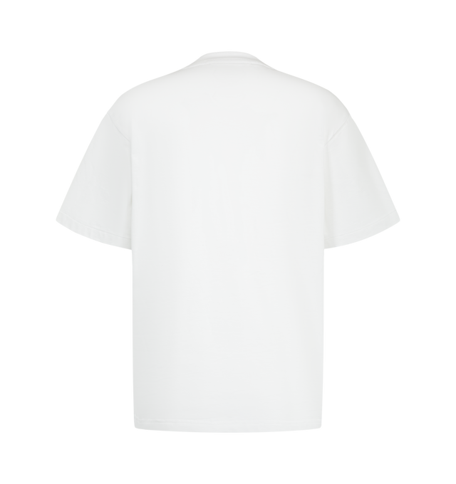 Image 2 of 2 - WHITE - Bottega Veneta Pima Cotton Jersey T-Shirt featuring patch pocket with intrecciato leather detail, short sleeves and crew neck. 100% cotton. Made in Italy.  