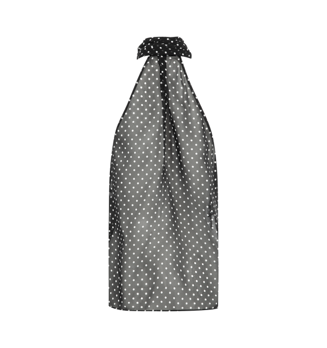 Image 2 of 2 - BLACK - TOM FORD featuring halterneck lavallire top with a hand-pleated pliss panel and long scarf neckline. 100% silk. Made in Italy. 