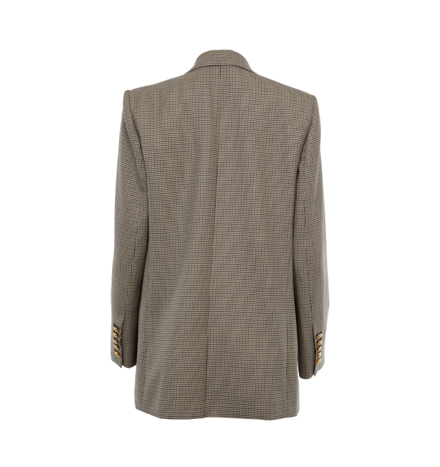 Image 2 of 3 - BROWN - NILI LOTAN Diane Blazer featuring slightly oversized classic constructed blazer, flap pockets, chest welt pocket, interior pocket, button closure and cuff buttons. 96% wool, 4% elastane. Made in USA. 