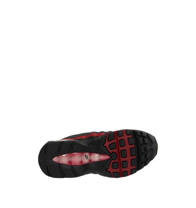 Image 4 of 5 - BLACK - NIKE Air Max 95 OG Sneaker featuring synthetic leather and textiles, visible Max Air cushioning, flex grooves in the midsole and outsole, foam midsole and rubber outsole. 