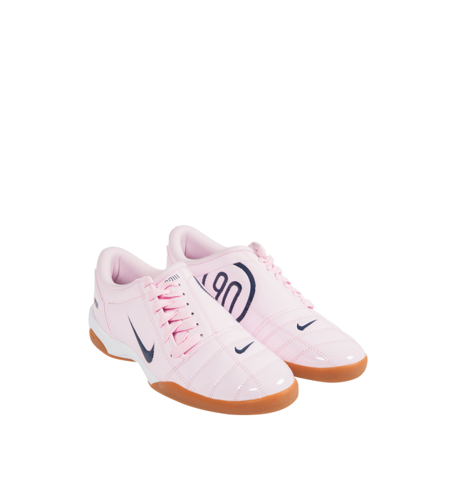 Image 2 of 5 - PINK - NIKE Total 90 Sneaker featuring authentic soccer style, original quilted upper, asymmetrical lacing, synthetic leather upper with Total 90 logos on each side, rubber outsole and padded collar. 