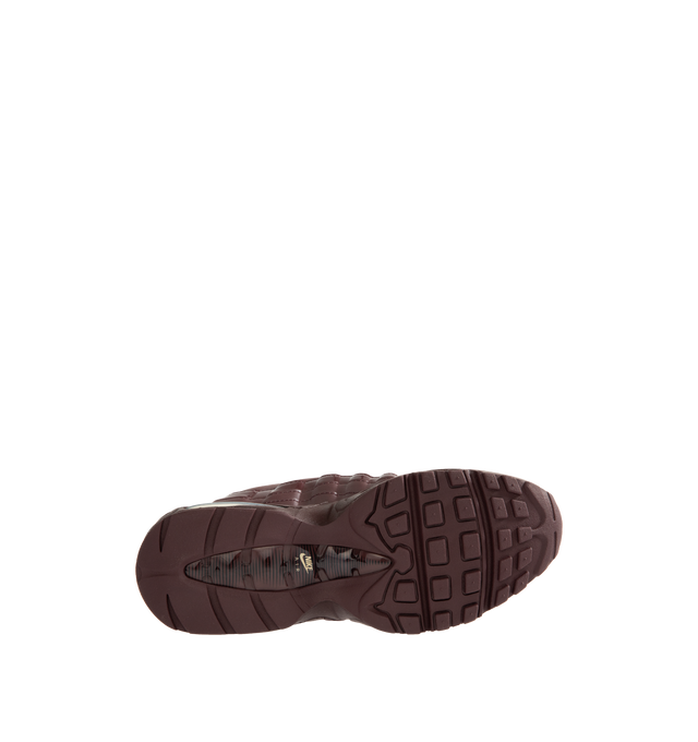 Image 4 of 5 - RED - NIKE Air Max 95 Big Bubble Sneaker featuring upper that mixes synthetic leather and textiles for a layered look, visible Max Air cushioning, flex grooves in the midsole and outsole, foam midsole and rubber outsole. 