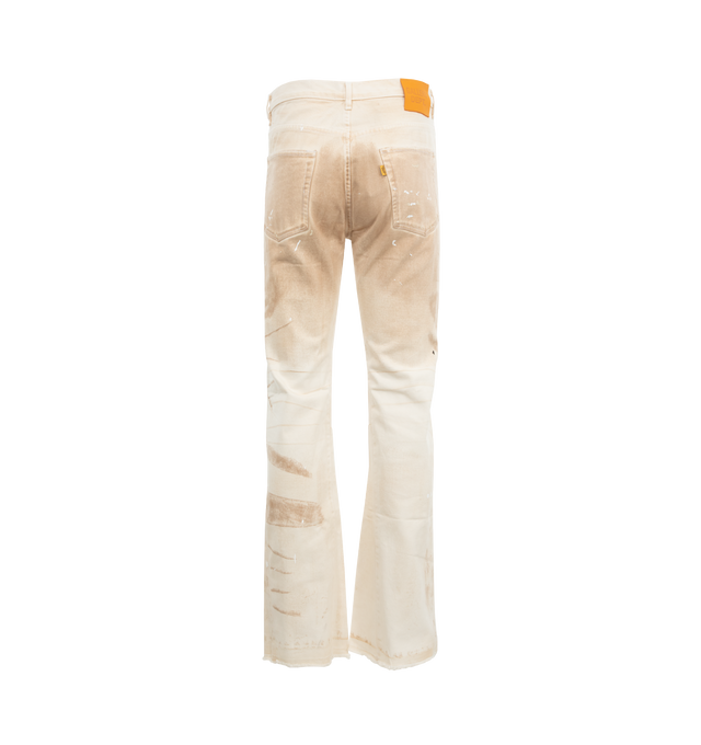 Image 2 of 3 - WHITE - GALLERY DEPT. Brisko LA Flare Jeans featuring 5 pockets, button fly, flare hem and distressed details throughout. 100% cotton. 