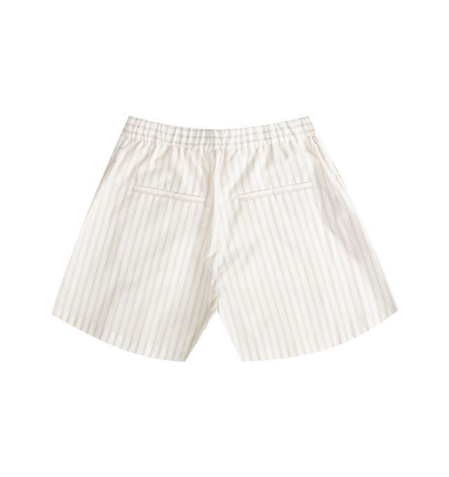 Image 2 of 2 - WHITE - MARNI Striped Short featuring elasticated waistband, two side inset pockets, two rear welt pockets, pleat detailing and stripes throughout. 100% cotton. Made in Italy. 
