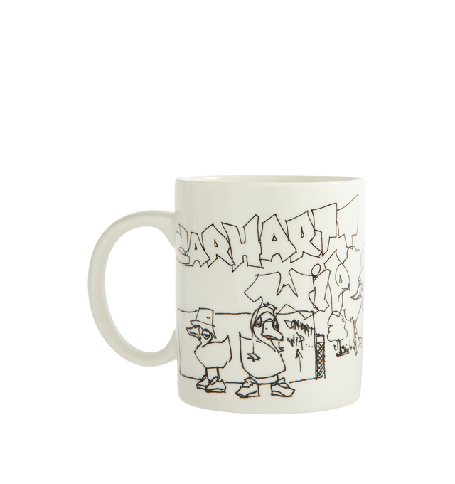 Image 1 of 2 - WHITE - Carhartt WIP Blinkerfluid Mug is crafted from porcelain and features a graphic print designed by artist Blinkerfluid. Finished with a script print at the base, this everyday mug combines functional design with distinctive artwork. Main Material: Porcelain. Dimensions: 10 x 8.5 cm / 3.9 x 3.3 in. Capacity: 350 ml / 12 oz. Details: Graphic Print, Script Print at Bottom. 