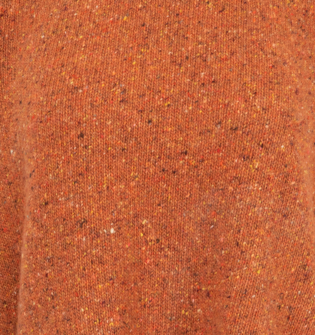 Image 3 of 3 - ORANGE - Guest in Residence Cropped Turtleneck Sweater in women's sizing, intended for a cropped and relaxed fit. Featuring rib turtleneck, raglan sleeve with cable detail, rib sleeve and hem trim, with signature GIR branding at center back. 75% recycled Donegal cashmere, 25% wool - Medium-weight. Re.Verso re-engineered yarns created and developed in Italy, manufactured in China. 