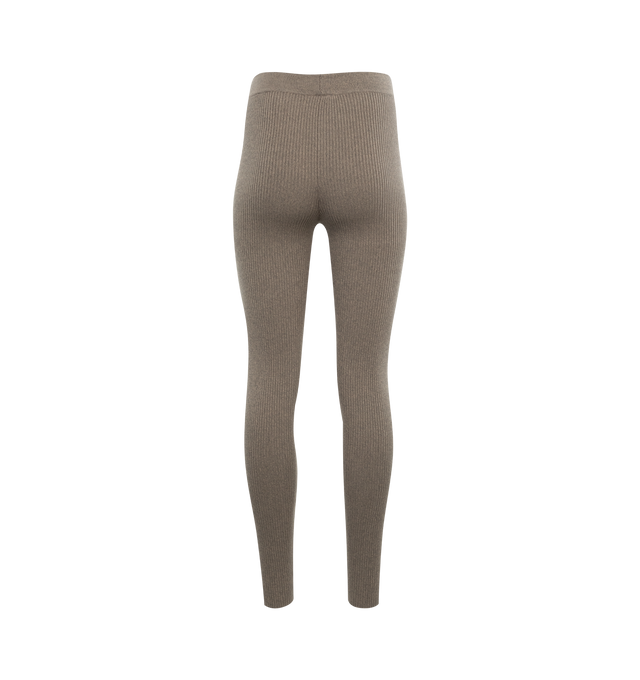 Image 2 of 2 - GREY - FEAR OF GOD ESSENTIALS Leggings featuring elasticized waistband and rubberized logo patch at front. 43% cotton, 29% polyester, 28% nylon. 
