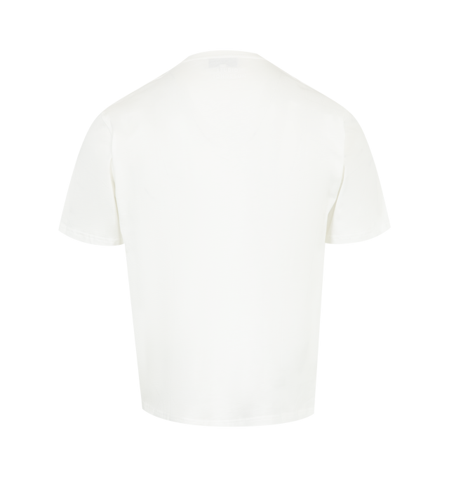 Image 2 of 2 - WHITE - Studio Nicholson Men's regular fit tee-shirt in a fluid cotton jersey fabrication featuring ribbed crew neck and screen-printed branded logo at the nape. 100% Cotton. Made in Portugal. 