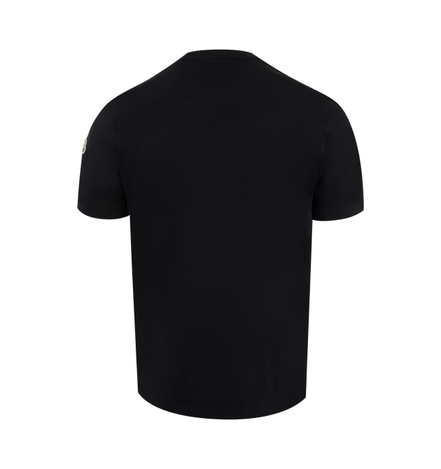 Image 2 of 3 - BLACK - Moncler Graphic T-Shirt has a crew neck, a logo patch at the sleeve, and a regular fit. 100% cotton.  