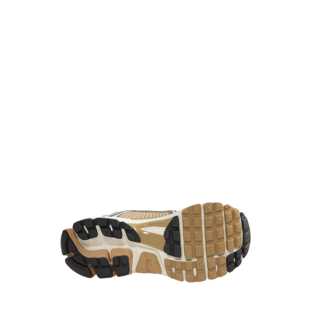 Image 4 of 5 - GREY - NIKE Zoom Vomero 5 Sneaker featuring synthetic leather on the upper, mesh panels and ventilation ports on the heel, Zoom Air cushioning, plastic caging on the side, reflective details and rubber outsole. 