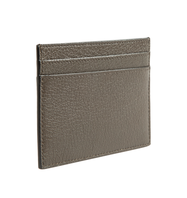 Image 2 of 3 - GREEN - Saint Laurent Card Case featuring embossed Saint Laurent Paris signature, leather lining, silver toned hardware and five card slots. Approximate Dimensions: 10.5 x 7.5 x 0.5 cm / 4.1 x 2.9 x 0.1 inches. 100% calfskin leather. 