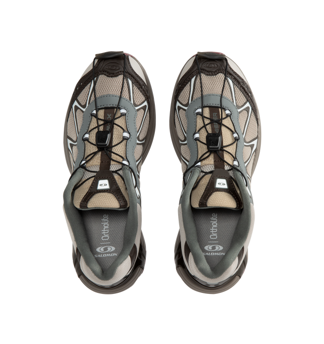 Image 5 of 5 - BROWN - SALOMON XT-Whisper Sneaker featuring Quicklace closure, removable OrthoLite insole, SensiFit construction and Contagrip TA tread. Textile and synthetic upper/textile lining/synthetic sole.  