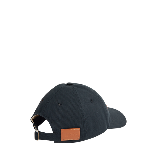 Image 2 of 2 - NAVY - LOEWE Cap in canvas featuring a LOEWE embroidery at the front, an adjustable strap, anagram engraved metal slider and herringbone cotton canvas lining. Made in Italy. 